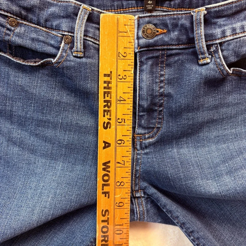 Talbots Jeans Women‎ Sz 4 Petite Flawless Five Pocket Denim Button Cuff